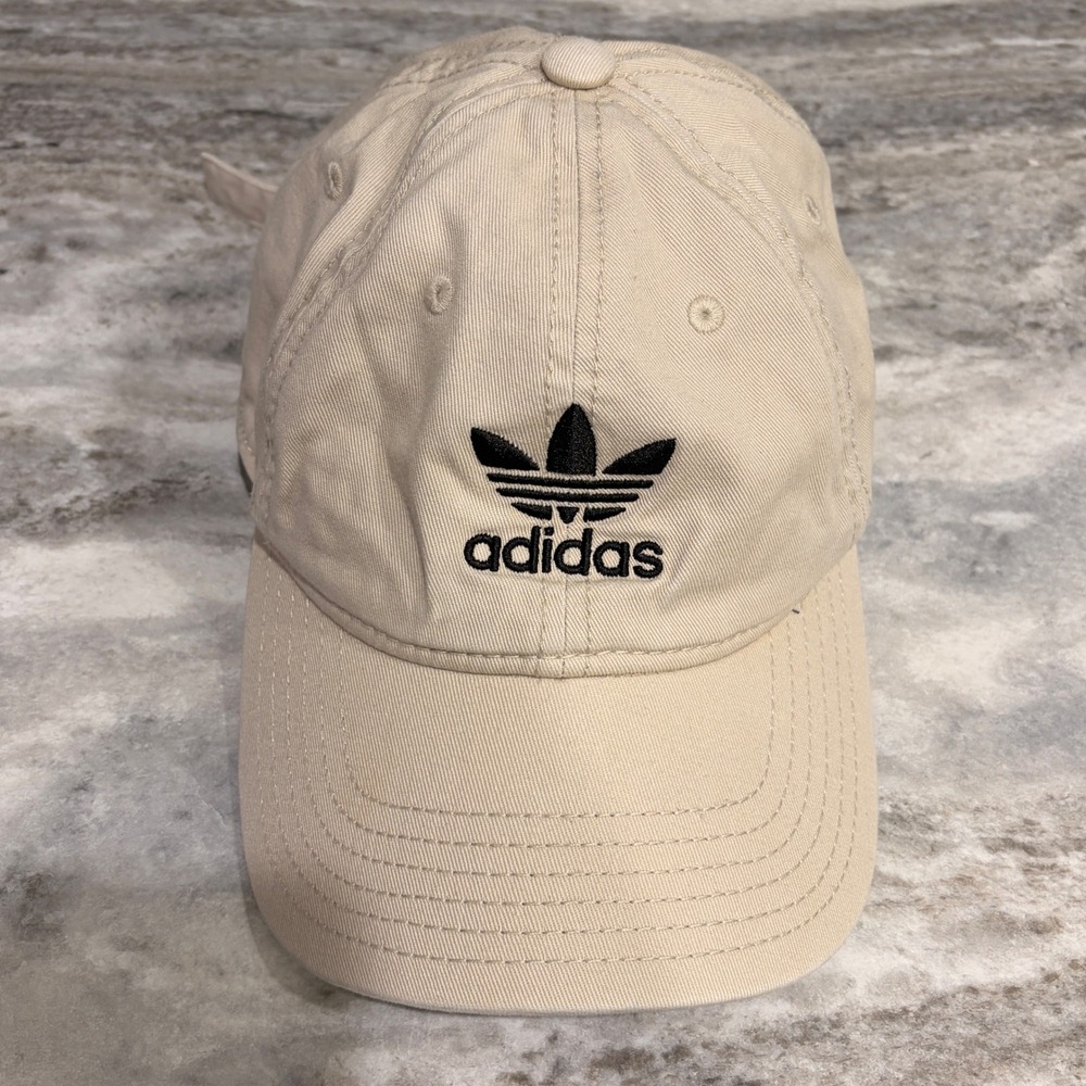Adidas Originals Trefoil Baseball Cap Khaki Beige Strapback Hat RN 90288 OSFM